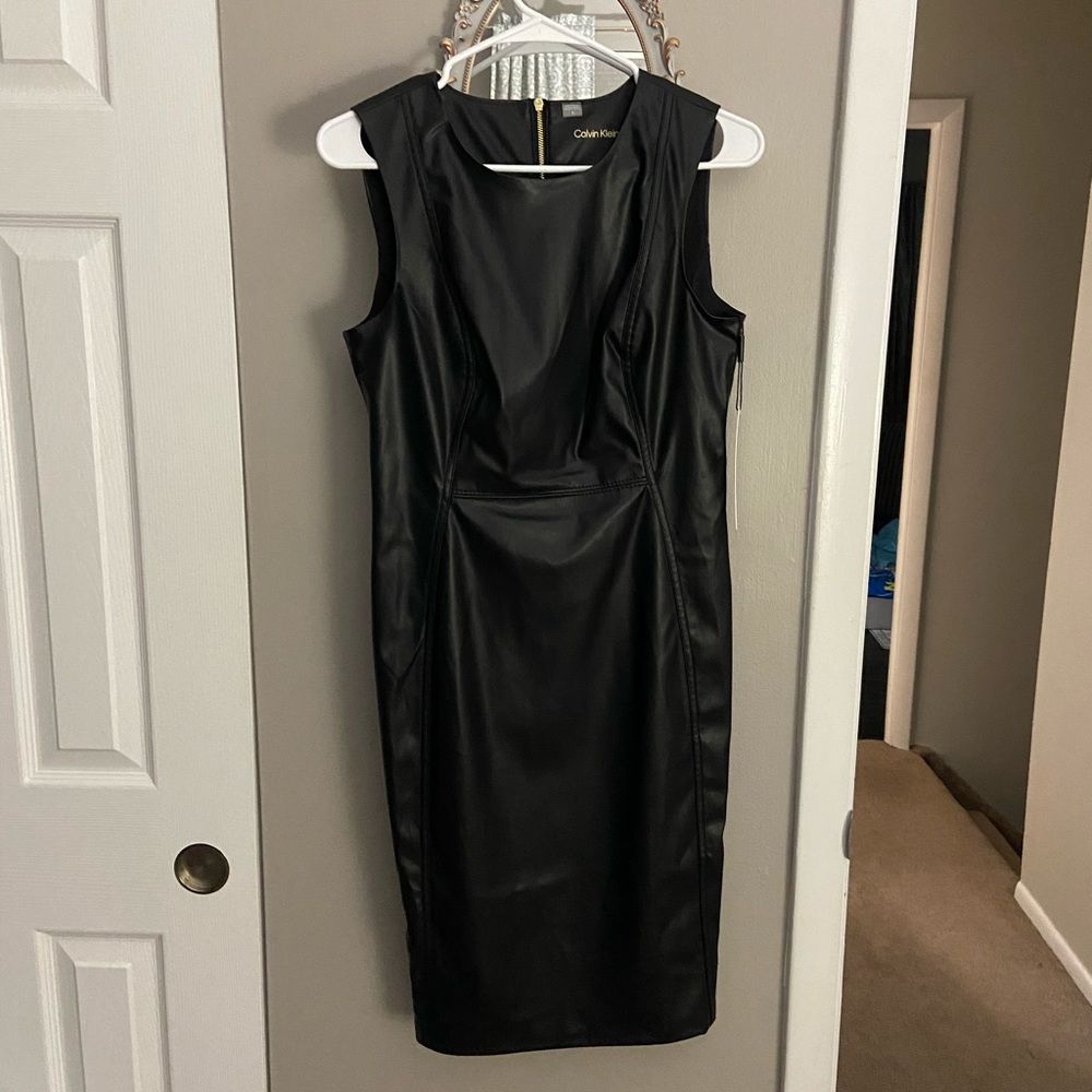 New with tags Calvin Klein leather dress